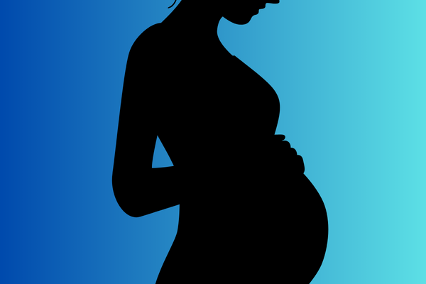 decorative image of a silhouette of a pregnant person