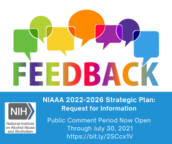 Graphic promoting request for information on the NIAAA strategic planning process