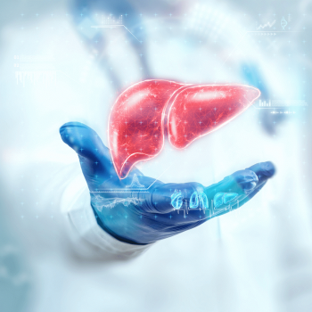 decorative image of a gloved hand holding a liver