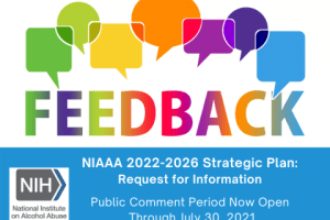 Graphic promoting request for information on the NIAAA strategic planning process
